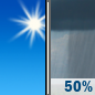 Tuesday: Scattered showers after noon.  Mostly sunny, with a high near 90. East wind 10 to 17 mph, with gusts as high as 22 mph.  Chance of precipitation is 50%.